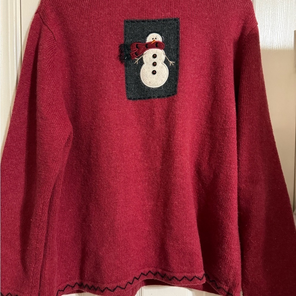 Croft & Barrow Wool Blend Holiday Cardigan - Size 1X - Picture 9 of 11